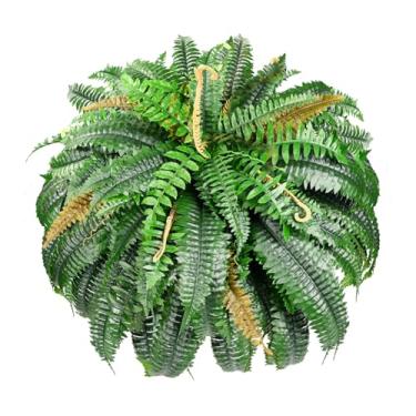 Imagem de FAJUNZH Samambaias artificiais de 114 cm para plantação ao ar livre, 88 folhas por samambaia, plantas suspensas grandes e exuberantes de Boston, vegetação sintética resistente a UV para varanda, pátio