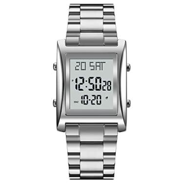 Imagem de Chusui Relógios esportivos masculinos Contagem regressiva relógio duplo despertador Mesa cronógrafo Relógios digitais 50 metros relógio à prova d'água