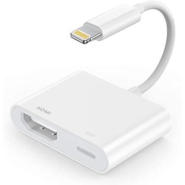 Imagem de Wahbite Adaptador AV digital Lightning para HDMI, cabo conversor de áudio AV de vídeo 1080p, conector de tela de sincronização HDMI compatível com iPhone 13 12 11 XR XS Max X 8 7 6 Plus para monitor