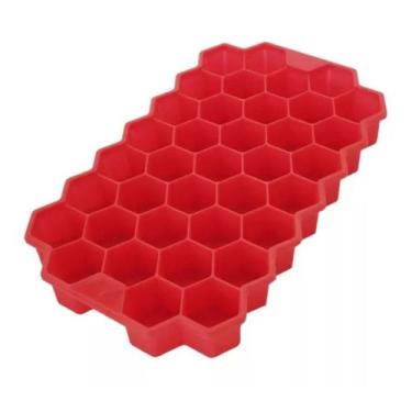 Imagem de Forma Gelo Silicone Chocolate Bombom Colmeia Vermelho - Unyhome