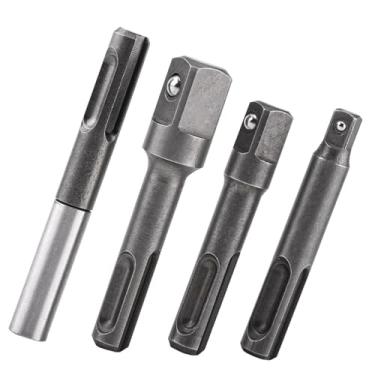 Imagem de JUSTHERE Conjunto de 4 adaptadores de soquete SDS Plus, adaptador de soquete hexagonal de 1/10.2 cm para conjunto de adaptadores de soquete de impacto de 1/10.2 cm 3/20.3 cm 1/5.1 cm, adaptador de