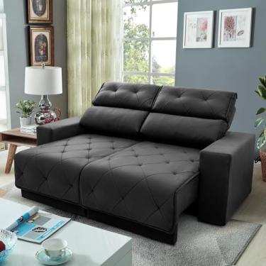 Imagem de Sofá Retrátil Reclinável Belga 1.80m Suede Velut Cinza Molas no Assento