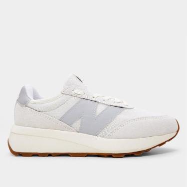 Imagem de Tênis New Balance 370v1 Unissex, Branco, Cinza, 34