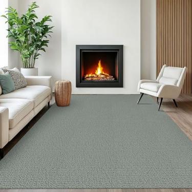 Imagem de EARTHALL Tapetes laváveis para sala de estar, antiderrapante, 1,8 m x 2,5 m, tapete de algodão com revestimento de borracha para sala de jantar, tapete trançado para quarto, sala de jantar, verde e