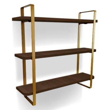 Imagem de Prateleira Tripla Hone - Dourado/Villandry - Genus Móveis, Marrom