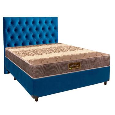 Imagem de Cama Box + Colchão Casal D26 Ortophedic Sankonfort + Cabeceira Estofad