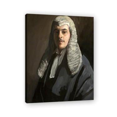 Imagem de Long Hair And Big Head John Lavery Iconic Realist Portrait & War Scene Canvas Art – Decoração de parede irlandesa atemporal para casa 20 x 26 cm emoldurada