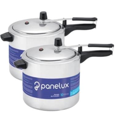 Imagem de Kit 2 Panelas de Pressão Polida 10 Litros Alumínio Polido 10L Classic 1074