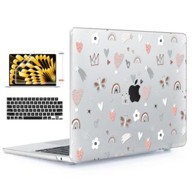 Imagem de YSCLBAHUK Capa para MacBook Air de 13,5 polegadas 2025 2024 2023 2022 versão M4 A3240 M3 A3113 M2 A2681 Touch ID, capa rígida de plástico padrão capa de teclado protetor de tela trackpad filme, bonito