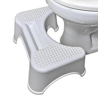 Imagem de Apoio Pés Vaso Sanitário Com Porta Celular e Antiderrapante Multiuso Branco Banquinho Vaso Sanitário