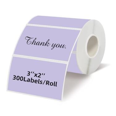 Imagem de Starboling Etiquetas térmicas de 7,6 cm x 5 cm, adesivo autoadesivo retangular para impressora térmica, para preço, código de barras, correspondência, nome (roxo)