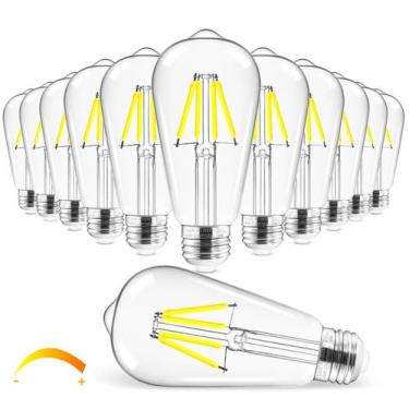 Imagem de Lâmpada LED Hizashi Vintage Edison 4W 5000K E26 regulável, pacote com 