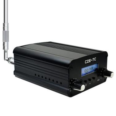 Imagem de Transmissor FM BaseWish 7W 1W de longo alcance com LCD e cabo de 3,5 m