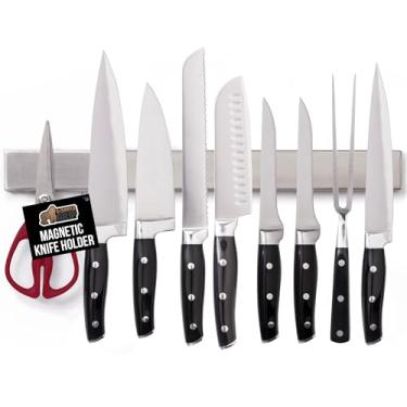 Imagem de Suporte magnético original Gorilla Grip de aço inoxidável, 40,6 cm, tira magnética resistente para facas, barra montada na parede ou na geladeira, rack de , armazene e organize a