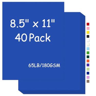 Imagem de Cartolina de 8,5 x 5,3 kg, azul royal, capa de 180 g/m² para impressora, papel de cartão de cópia para impressão, convites, etiquetas de presente, cartão de Natal (azul royal, 40 folhas)