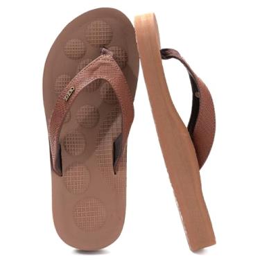 Imagem de QIGEGE Chinelo feminino confortável tapete de ioga sandálias antiderrapantes leves para caminhada, Suporte de arco marrom, 38