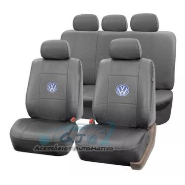 Imagem de capa de banco 100% em couro cinza para golf mk4 2000 - gj acc