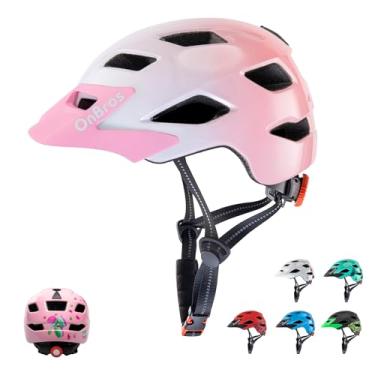 Imagem de OnBros Capacete de bicicleta infantil – capacetes de bicicleta para meninos ou meninas de 5 a 14 anos com viseira, capacete de bicicleta infantil para skate, scooter de montanha, ciclismo de estrada