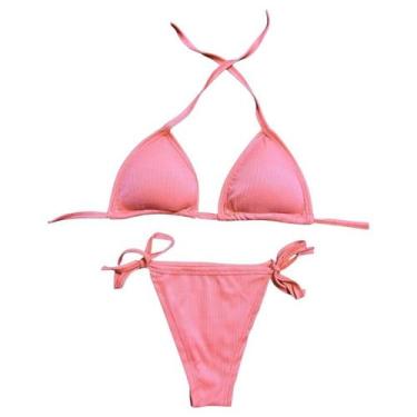 Imagem de Biquini Conjunto Tecido Canelado Com Bojo Bikini Varias Cores Verão Te