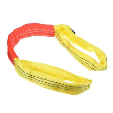 Imagem de PATIKIL Correias de elevação, 1 peça de poliéster de 0,90 m estilingue de teia pesada para serviço flexível para os olhos, alças de levantamento de puxar, suporte de lingas (3,999 kg), amarelo