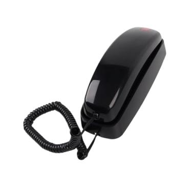 Imagem de BaotyJie Telefone de parede com fio, telefone residencial com controle de volume, botão grande, de parede, linha fixa para escola, hotel, garagem, aeroporto, Preto