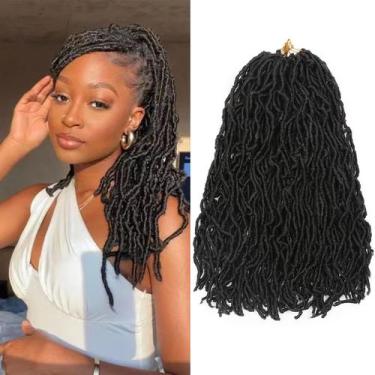 Imagem de Cabelo de crochê Faux Locs Aayubb 30 cm 1B Soft Locs 350 g, pacote com