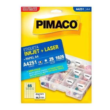 Imagem de Etiqueta inkjet/laser A4251 com 25 folhas - Pimaco