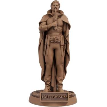 Imagem de Estátua Exu 7 Facadas Umbanda Candomblé (Cor Madeira)