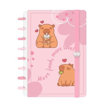 Imagem de Caderno de Disco Inteligente Iscool P Capivibes Love Rosa