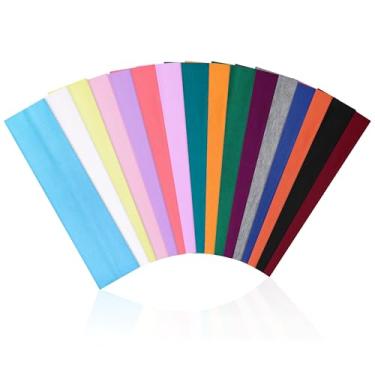 Imagem de Ztomine 16 faixas de cabelo femininas – multicoloridas, absorventes de suor, antiderrapantes, esportivas, faixas de cabelo (tecido de algodão macio e elástico) (adequado para exercícios físicos, ioga