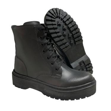 Imagem de Coturno Feminino Preto Bota Tratorada Blogueira - passerine, Preto, 38