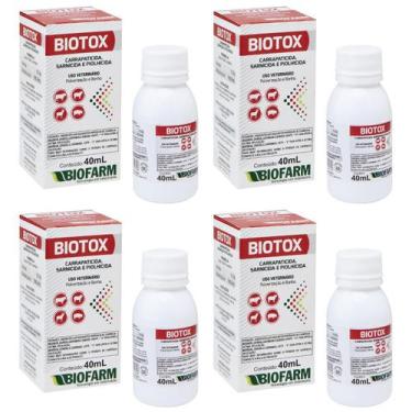 Imagem de Combo 4 BIOTOX 40 ML - Banho e Pulverização - Pulga, Carrapato e Sarna