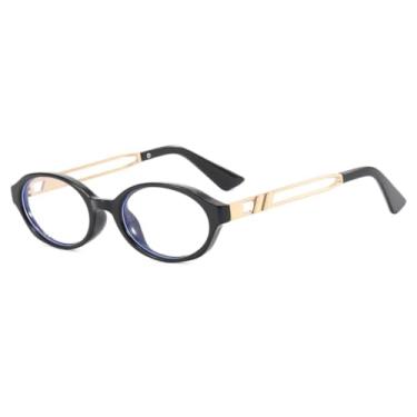 Imagem de HCHES Óculos de sol femininos com armação oval pequena, leves, UV400, para homens e mulheres, para o verão (3110-C4)