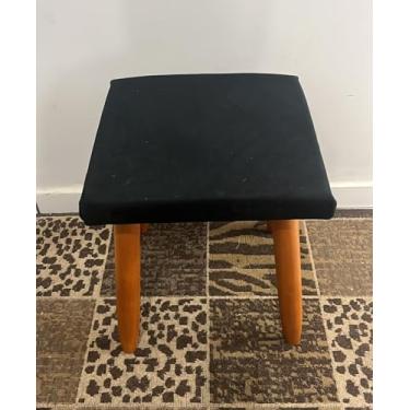 Imagem de Banqueta Decorativa com Pés Palito Removíveis - Ideal para Penteadeira, Closet, Sala de Estar - Preto
