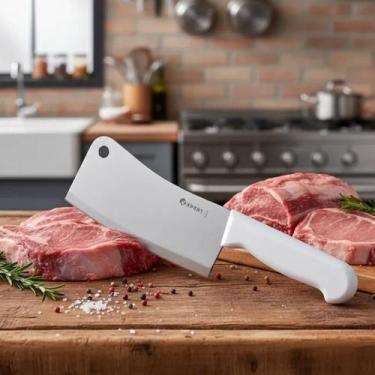 Imagem de Cutelo Faca Machadinha Profissional Para Açougueiro Churrasco Culinári