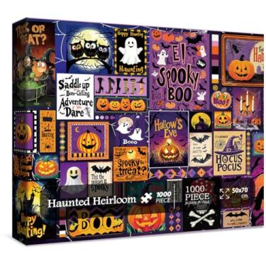 Imagem de Magic Halloween Theme Puzzles for Adults 1000 Pieces. Wicked Ghost Jigsaw Puzzles. Challenging Pumpkin,Witch,Bat,Skeleton Art Puzzles