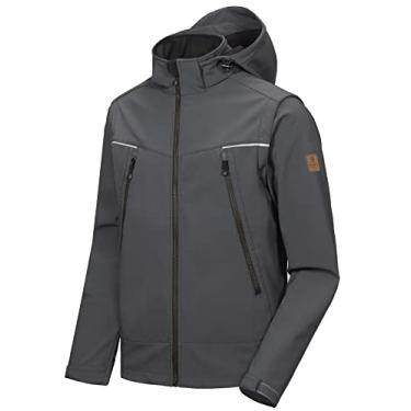 Imagem de Jaqueta masculina impermeável para esqui de neve Little Donkey Andy com mangas e capuz destacáveis, à prova de vento, cinza tamanho GG