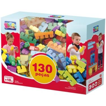 Imagem de Brinquedos Educativos para Crianças e Pré-Escolares, Conjunto de Blocos de Construção, Blocos de Montar Infantil Educativo, Blocolândia DISMAT (130 Peças)