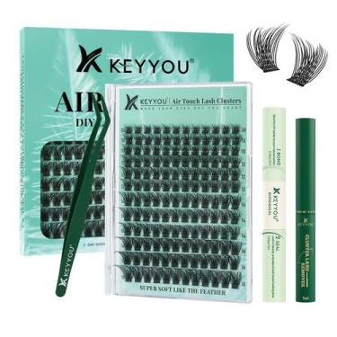 Imagem de Kit de extensão de cílios KEYYOU Air Touch 144 unidades D Curl w/ Bond
