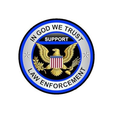 Imagem de PrimeBazar Adesivo policial 12 x 12 cm – Adesivo policial de linha azul fina com adesivo forte, à prova d'água e resistente ao desbotamento – adesivo de vinil para carro, caminhão, SUV, laptop