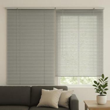 Imagem de Persiana Pvc Trilho Metálico 200larg X 140alt Cinza (2 Pçs) - Persiana