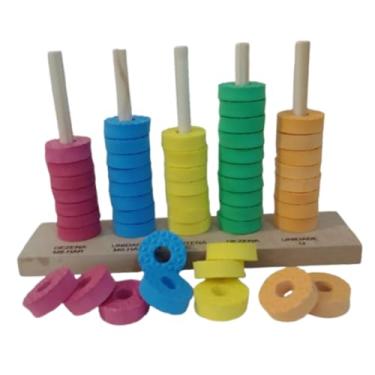 Imagem de Àbaco aberto 50 argolas em e.v.a brinquedo Educativo pedagogico