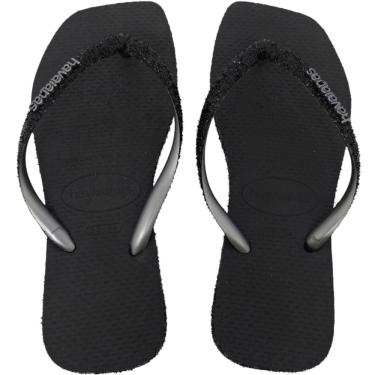 Imagem de Chinelo Dedo Feminino Casual Dia a Dia Passeio Praia com Brilho Havaianas Slim Square Sparkle