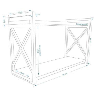 Imagem de Prateleira suspensa estilo industrial suporta 30kg