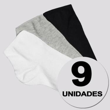 Imagem de Kit Meia Selene Cano Curto Feminino 9 Pares Branco, 34-39