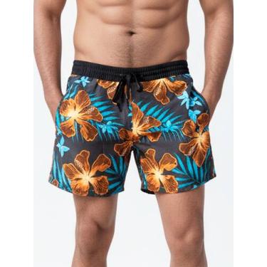 Imagem de Bermuda Tactel Estampada Floral Estilosa Short Praia Casual - Ben20, A