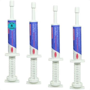 Imagem de Levuflora pré e probiótico 14g para cães e gatos sabor carne kit com 4