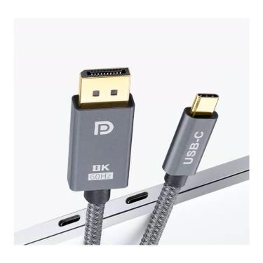 Imagem de Cabo USB-C para DisplayPort 8K 60 Hz 4K 144 Hz 2 m de nylon trançado
