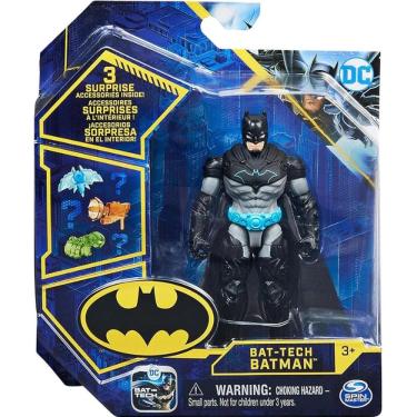 Imagem de Boneco Batman Bat-Tech 10 Cm Articulado + 3 Acessórios Sunny