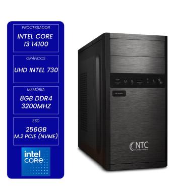 Imagem de Computador NTC Select Intel 1070 AS Core I3 14100 UHD Intel 730 8GB DDR4 256GB SSD S/ Fan Windows 11 Pro